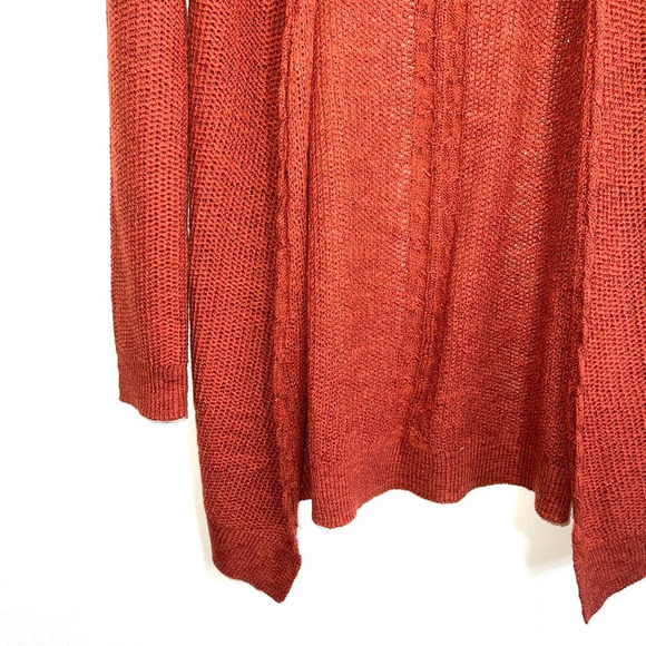 Maurices Burnt Orange Open Front Lattice Back Knit Cardigan Xsmall Women’s - Picture 4 of 11